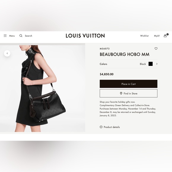 COPY - New Louis Vuitton Beaubourg Hobo MM black with bag and box handbag 💯 aut… - Picture 1 of 14